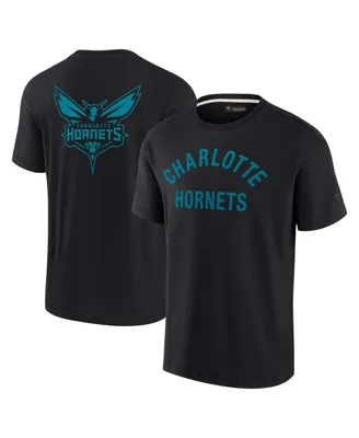 Men's and Women's Fanatics Signature Black Charlotte Hornets Super Soft T-shirt