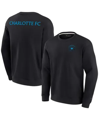 Men's and Women's Fanatics Signature Black Charlotte Fc Super Soft Fleece Crew Sweatshirt