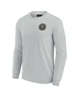 Men's and Women's Fanatics Signature Gray Inter Miami Cf Super Soft Long Sleeve T-shirt