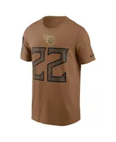 Men's Nike Derrick Henry Brown Distressed Tennessee Titans 2023 Salute To Service Name and Number T-shirt