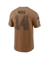 Men's Nike Stefon Diggs Brown Distressed Buffalo Bills 2023 Salute To Service Name and Number T-shirt