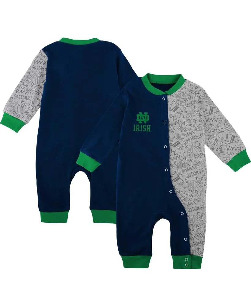 Infant Boys and Girls Navy Notre Dame Fighting Irish Playbook Two-Tone Sleeper