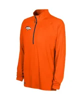 Men's Orange Denver Broncos Combine Authentic Raglan Quarter-Zip Top