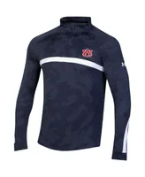 Men's Under Armour Navy Auburn Tigers Game Day Camo Raglan Quarter-Zip Top