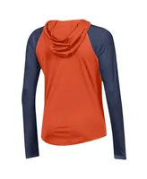 Women's Under Armour Orange Auburn Tigers Gameday Mesh Performance Raglan Hooded Long Sleeve T-shirt