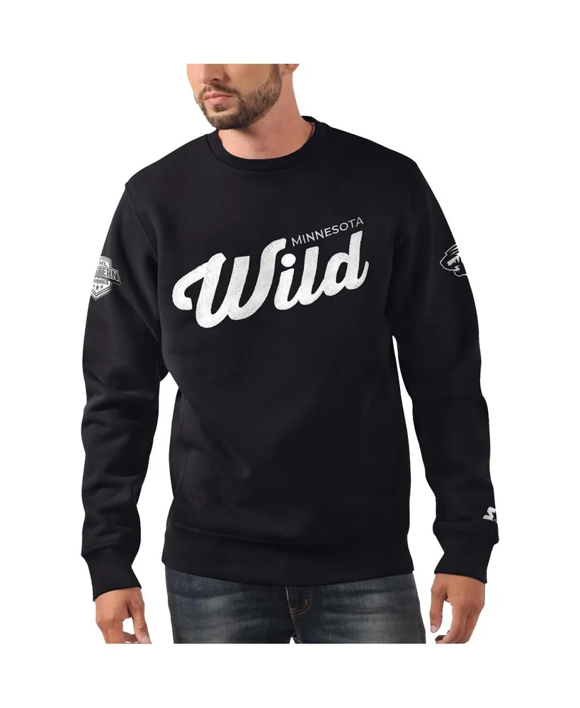 Men's Starter x Nhl Black Ice Minnesota Wild Cross Check Pullover Sweatshirt