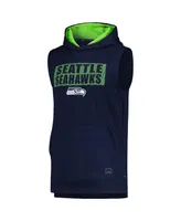 Men's Msx by Michael Strahan College Navy Seattle Seahawks Marathon Sleeveless Pullover Hoodie