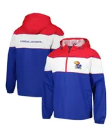 Men's G-iii Sports by Carl Banks Royal Kansas Jayhawks Center Line Half-Zip Raglan Hoodie Jacket