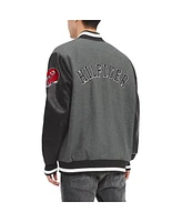 Men's Tommy Hilfiger Heather Gray, Black Kansas City Chiefs Gunner Full-Zip Varsity Jacket
