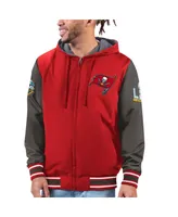 Men's G-iii Sports by Carl Banks Red, Pewter Tampa Bay Buccaneers Commemorative Reversible Full-Zip Jacket