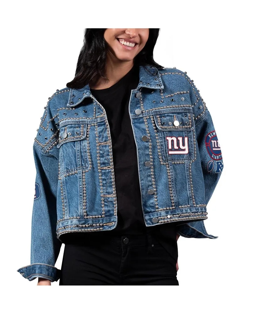 Women's G-iii 4Her by Carl Banks New York Giants First Finish Medium Denim Full-Button Jacket