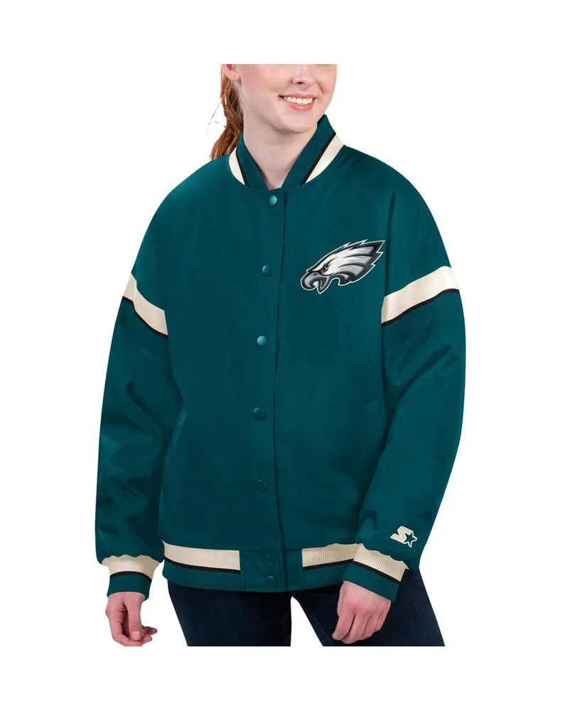 Women's Starter Midnight Green Philadelphia Eagles Tournament Full-Snap Varsity Jacket