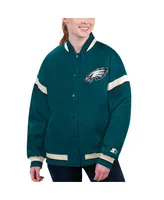 Women's Starter Midnight Green Philadelphia Eagles Tournament Full-Snap Varsity Jacket