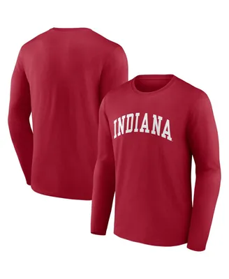 Men's Fanatics Crimson Indiana Hoosiers Basic Arch Long Sleeve T-shirt