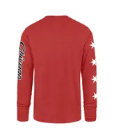 Men's '47 Brand Red Chicago Bulls 2023/24 City Edition Triplet Franklin Long Sleeve T-shirt