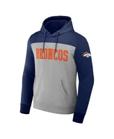 Men's Nfl x Darius Rucker Collection by Fanatics Heather Gray Denver Broncos Color Blocked Pullover Hoodie