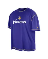 Men's New Era Purple Minnesota Vikings Third Down Big and Tall Puff Print T-shirt