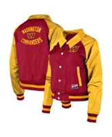 Women's New Era Burgundy Washington Commanders Coaches Raglan Full-Snap Jacket