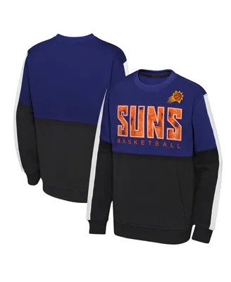 Big Boys Purple, Black Phoenix Suns Strong Side Pullover Sweatshirt