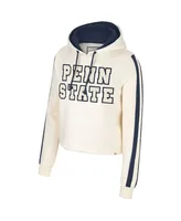 Women's Colosseum Cream Penn State Nittany Lions Perfect Date Cropped Pullover Hoodie