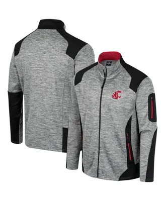 Men's Colosseum Gray Washington State Cougars Silberman Color Block Full-Zip Jacket