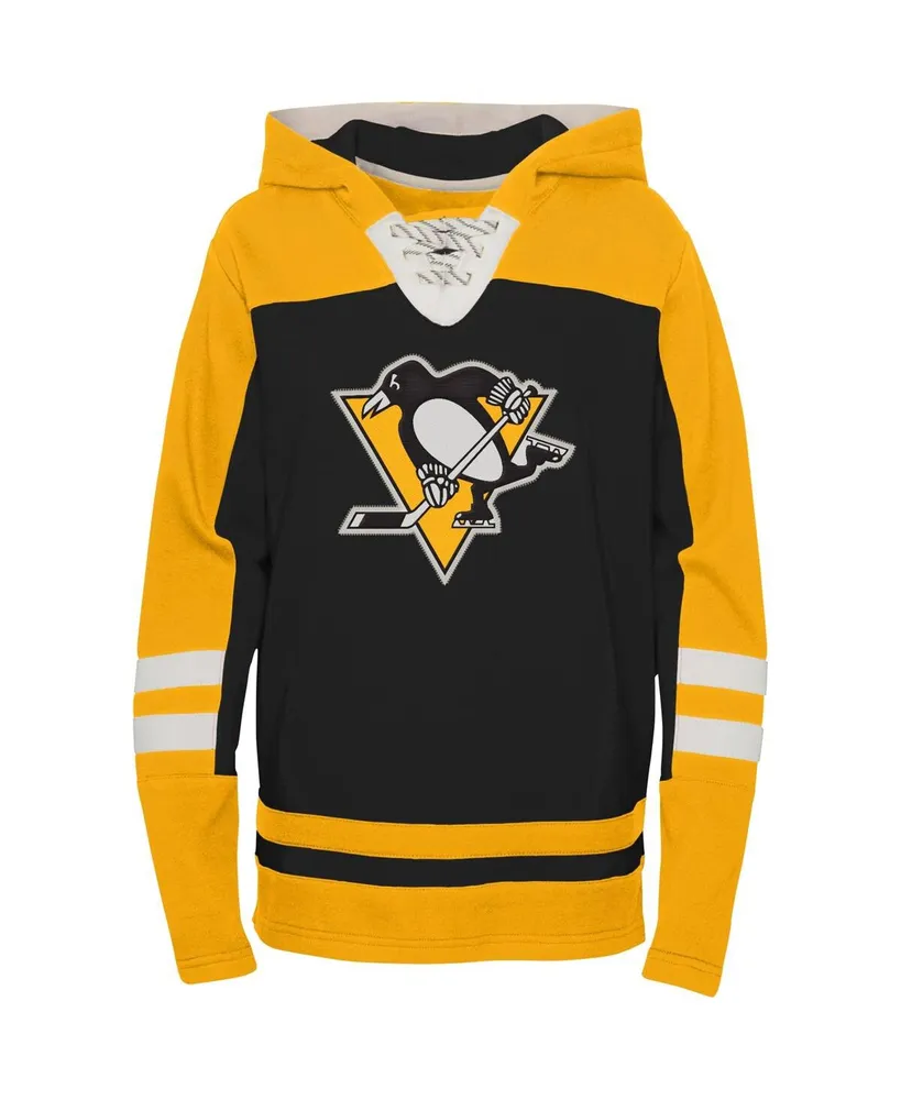 Preschool Boys and Girls Black Pittsburgh Penguins Ageless Revisited Lace-Up V-Neck Pullover Hoodie