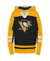 Preschool Boys and Girls Black Pittsburgh Penguins Ageless Revisited Lace-Up V-Neck Pullover Hoodie