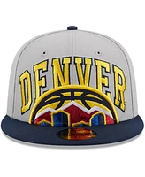 Men's New Era Gray, Navy Denver Nuggets Tip-Off Two-Tone 59FIFTY Fitted Hat