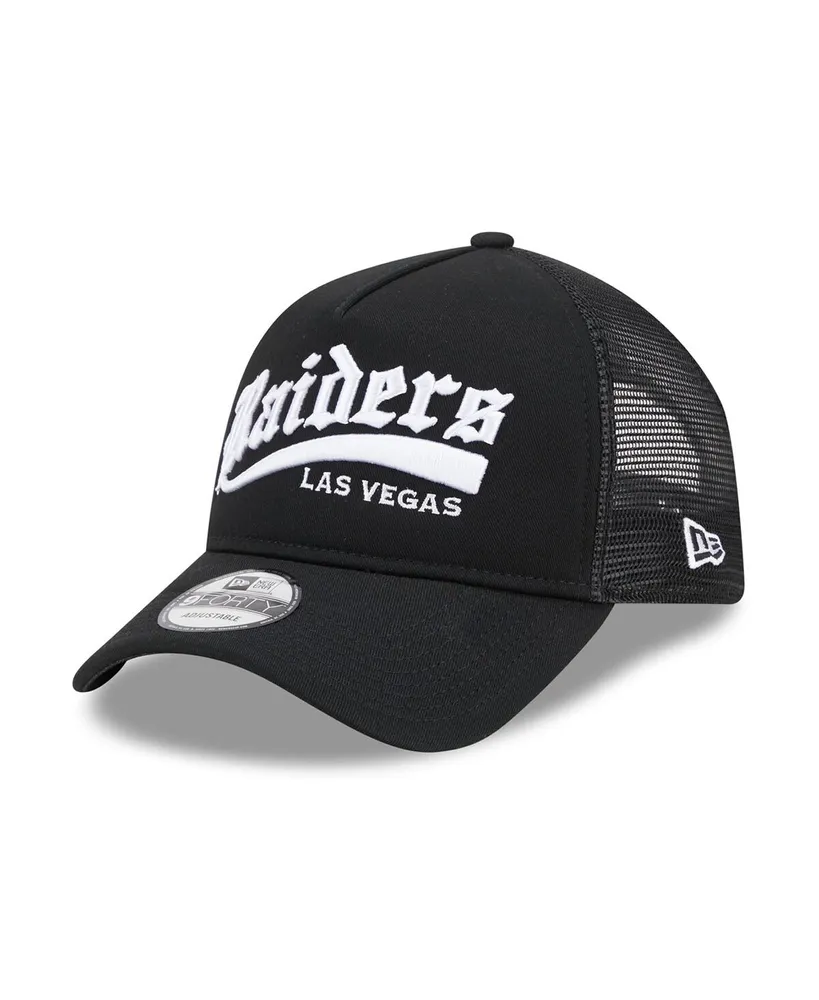 Men's New Era Black Las Vegas Raiders Caliber Trucker 9FORTY Adjustable Hat