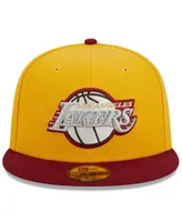 Men's New Era Yellow, Red Los Angeles Lakers Fall Leaves 2-Tone 59FIFTY Fitted Hat