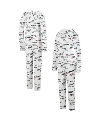 Women's Concepts Sport Cream Denver Broncos Docket Hoodie Full-Zip Union Suit