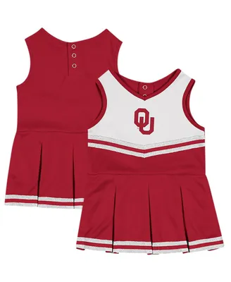 Girls Infant Colosseum Crimson Oklahoma Sooners Time For Recess Cheer Dress
