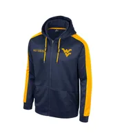 Men's Colosseum Navy West Virginia Mountaineers Reese Full-Zip Hoodie