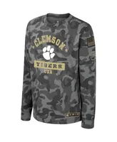 Big Boys Colosseum Camo Clemson Tigers Oht Military-Inspired Appreciation Dark Star Long Sleeve T-shirt