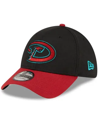 Men's New Era Black, Red Arizona Diamondbacks Road Team Classic 39THIRTY Flex Hat