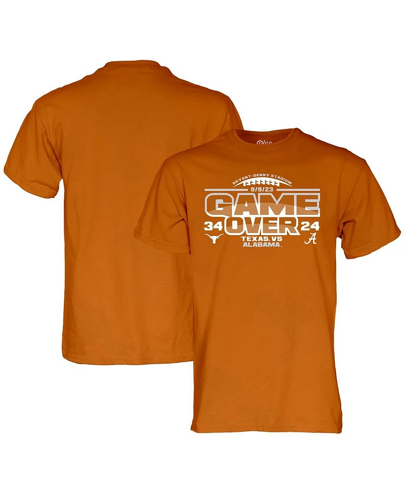 Men's Blue 84 Texas Orange Longhorns vs. Alabama Crimson Tide 2023 Football Score T-shirt