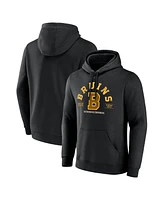 Men's Fanatics Black Distressed Boston Bruins Centennial The Early Years Pullover Hoodie