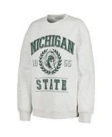 Women's Established & Co. Ash Michigan State Spartans Logo Pullover Sweatshirt