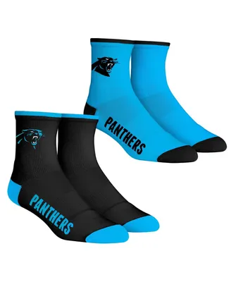 Men's Rock 'Em Socks Carolina Panthers Core Team 2-Pack Quarter Length Sock Set