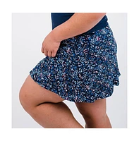 Calypsa Plus Size A-line Swim Skort