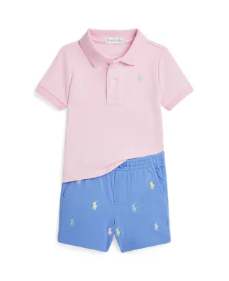 Polo Ralph Lauren Baby Boys Mesh Shirt and Shorts Set
