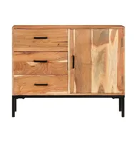 Sideboard 34.6"x11.8"x28.7" Solid Acacia Wood