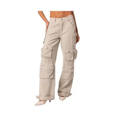 Women's Oversize Boyfriend Cargo Jeans With Pockets