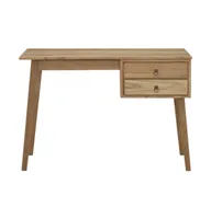 Desk with 2 Drawers 43.3"x20.5"x29.5" Solid Wood Teak