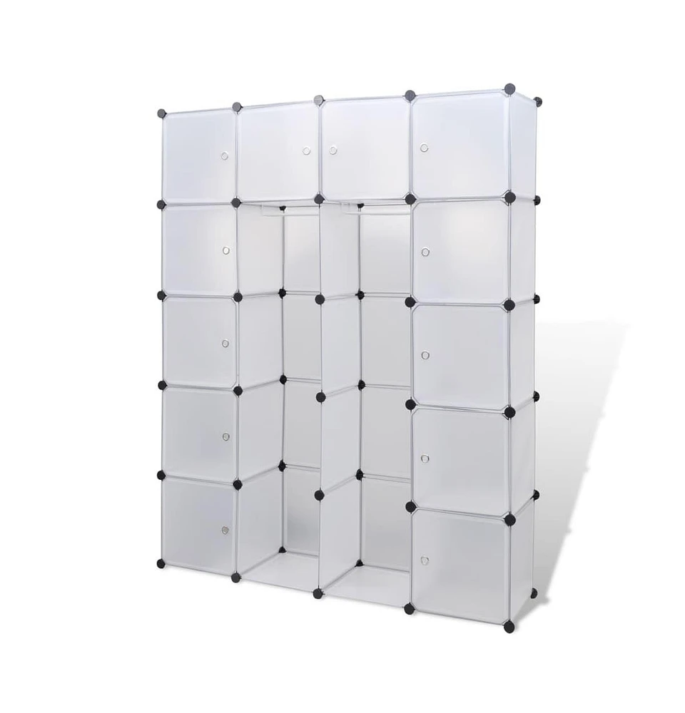 Modular Cabinet with 14 Compartments White 14.6"x57.5"x71.1"