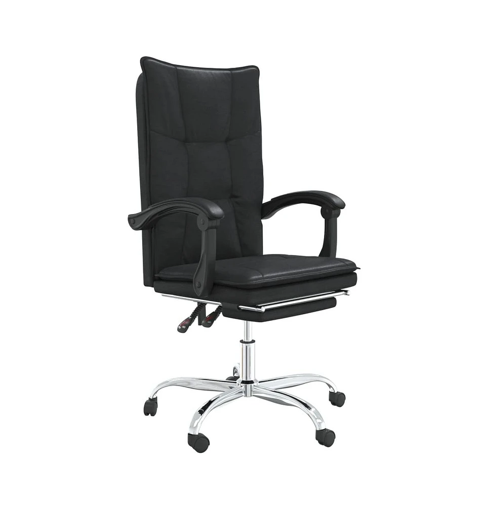 Reclining Office Chair Black Faux Leather