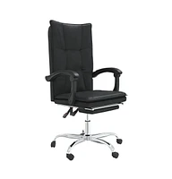 Reclining Office Chair Black Faux Leather