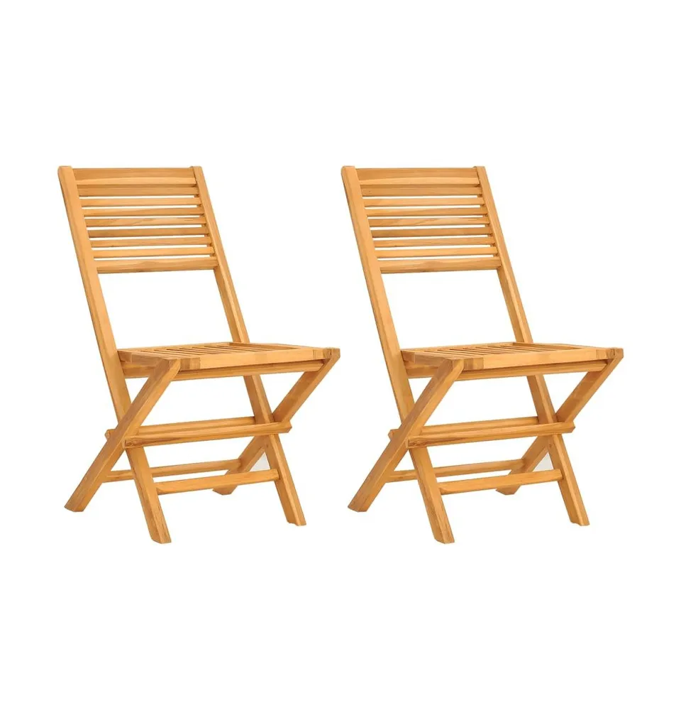 Folding Patio Chairs 2 pcs 18.5"x24.4"x35.4" Solid Wood Teak