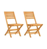 Folding Patio Chairs 2 pcs 18.5"x24.4"x35.4" Solid Wood Teak