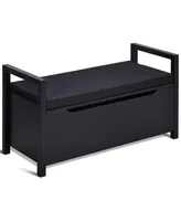 34.5 x 15.5 19.5 Inch Shoe Storage Bench with Cushion Seat for Entryway